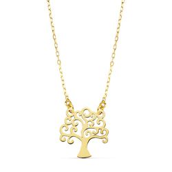 18K Collar Oro Amarillo Arbol De La Vida 45Cm 12X13