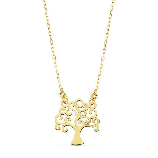 18K Collar Oro Amarillo Arbol De La Vida 45Cm 12X13