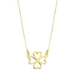18K Collar Oro Amarillo Corazones 12 Mm 45Cm