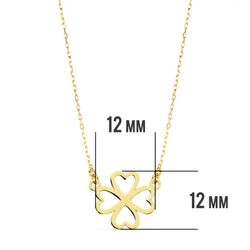 18K Collar Oro Amarillo Corazones 12 Mm 45Cm
