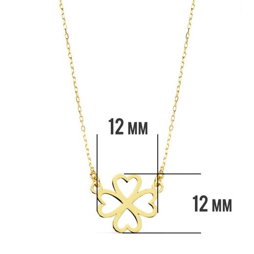 18K Collar Oro Amarillo Corazones 12 Mm 45Cm