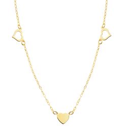 18K Collar Oro Amarillo Corazones 7X6 Mm 40Cm