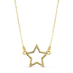 18K Collar Oro Amarillo Estrella 14X11 Mm 45Cm