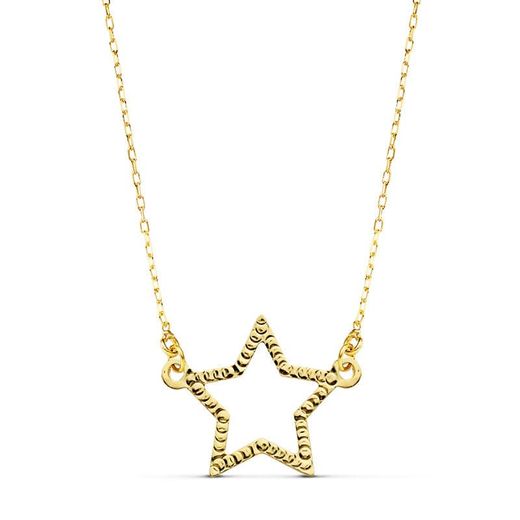 18K Collar Oro Amarillo Estrella 14X11 Mm 45Cm