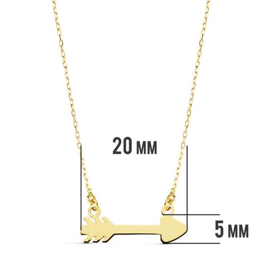 18K Collar Oro Amarillo Flecha Cupido 20X6 Mm45Cm