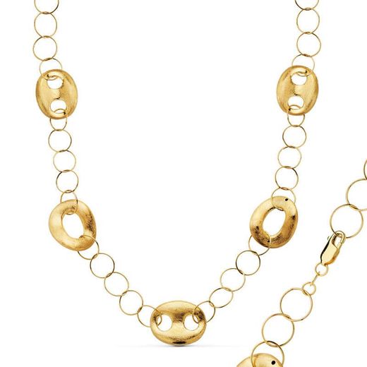 18K Collar Oro Amarillo Nudo Barco 46 Cm