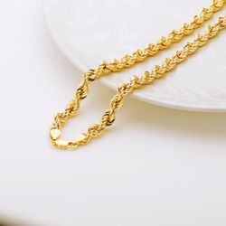 18K Cordon Oro Amarillo Salomonico Ligero. Ancho: 7,7 Mm. Largo: 60Cm