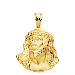 18K Cristo Santo Rostro Oro Amarillo 27X22 Mm