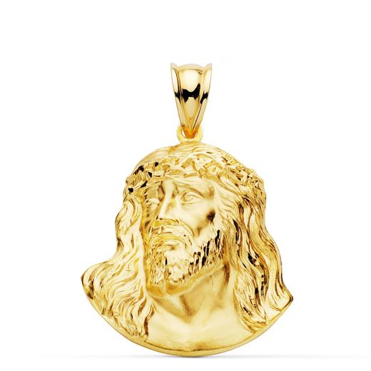 18K Cristo Santo Rostro Oro Amarillo 27X22 Mm