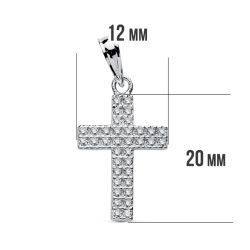 18K Cruz Circonita Oro Blanco 20X12 Mm