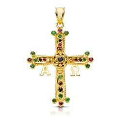 18K Cruz De Covadonga Amarillo Mediana 33X27 Mm