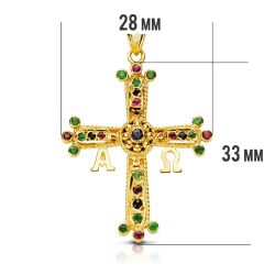 18K Cruz De Covadonga Amarillo Mediana 33X27 Mm