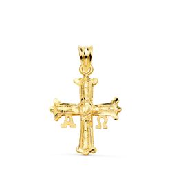 18K Cruz De Covadonga Oro Amarillo Tallada 26 X 20 Mm