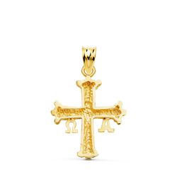 18K Cruz De Covadonga Oro Amarillo Tallada 26 X 20 Mm