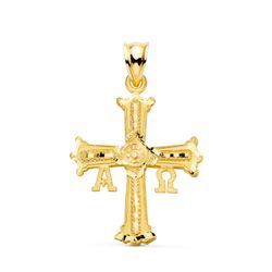 18K Cruz De Covadonga Oro Amarillo Tallada 33 X 25 Mm