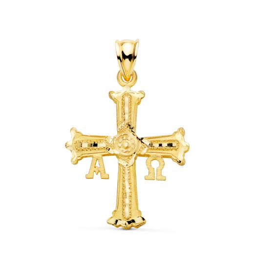 18K Cruz De Covadonga Oro Amarillo Tallada 33 X 25 Mm