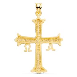 18K Cruz De Covadonga Oro Amarillo Tallada 41X31 Mm