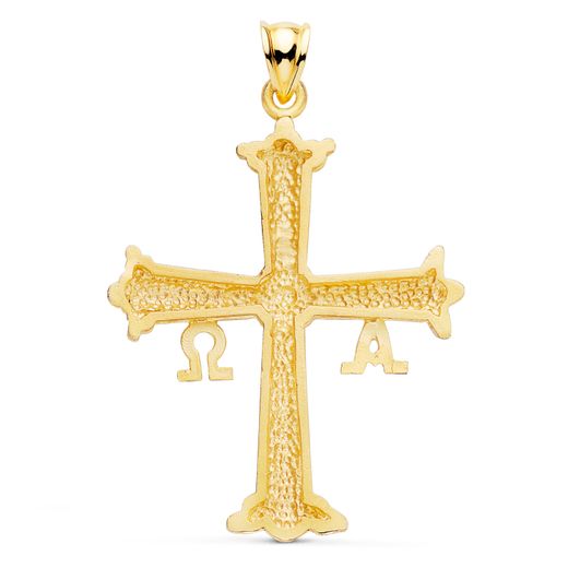 18K Cruz De Covadonga Oro Amarillo Tallada 41X31 Mm