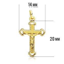 18K Cruz Oro Amarillo Con Cristo. 23X14 Mm