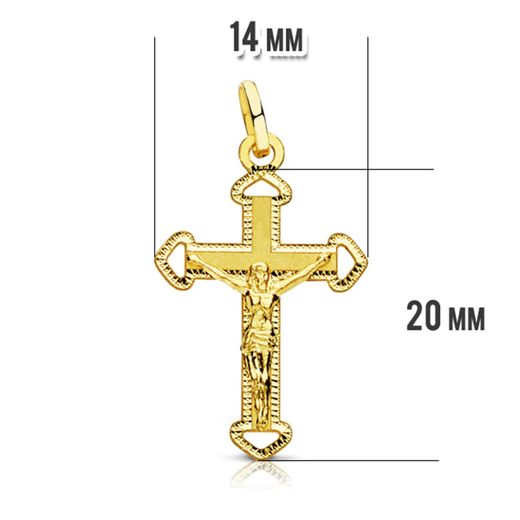 18K Cruz Oro Amarillo Con Cristo. 23X14 Mm