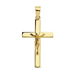 18K Cruz Oro Amarillo Con Cristo 25X16X3 Mm