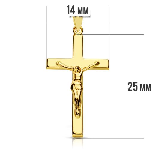 18K Cruz Oro Amarillo Con Cristo. 27X15 Mm