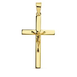 18K Cruz Oro Amarillo Con Cristo 29X18X3 Mm