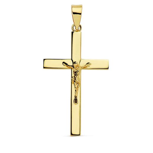 18K Cruz Oro Amarillo Con Cristo 29X18X3 Mm