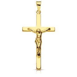 18K Cruz Oro Amarillo Con Cristo. 31X16 Mm