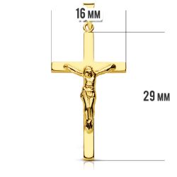 18K Cruz Oro Amarillo Con Cristo. 31X16 Mm