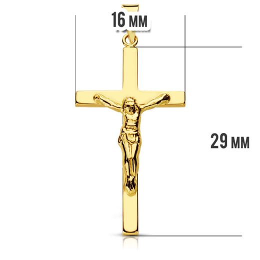 18K Cruz Oro Amarillo Con Cristo. 31X16 Mm