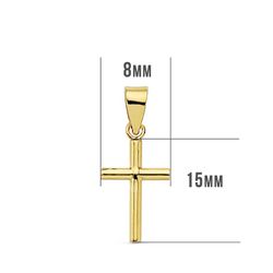 18K Cruz Oro Amarillo Lisa 15X8X1.5 Mm