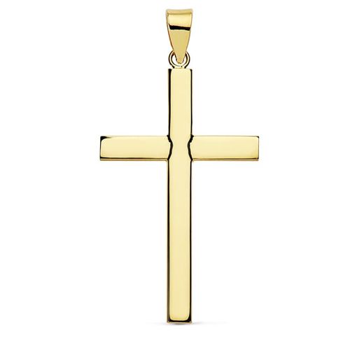 18K Cruz Oro Amarillo Lisa 32X18X3 Mm