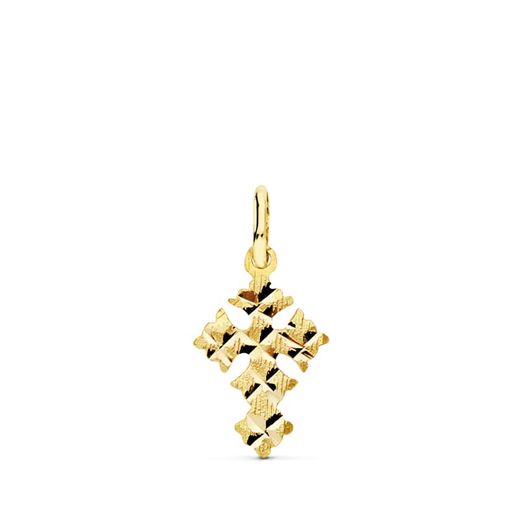 18K Cruz Oro Amarillo Pequeña Canjayar. 13X8 Mm
