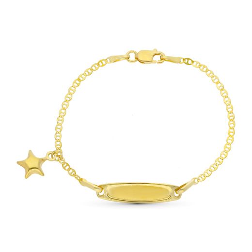 18K Esclava Oro Amarillo Estrella 13Cm
