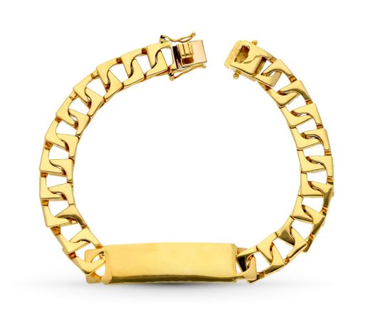 18K Esclava Oro Amarillo Maciza 22 Cm 9 Mm