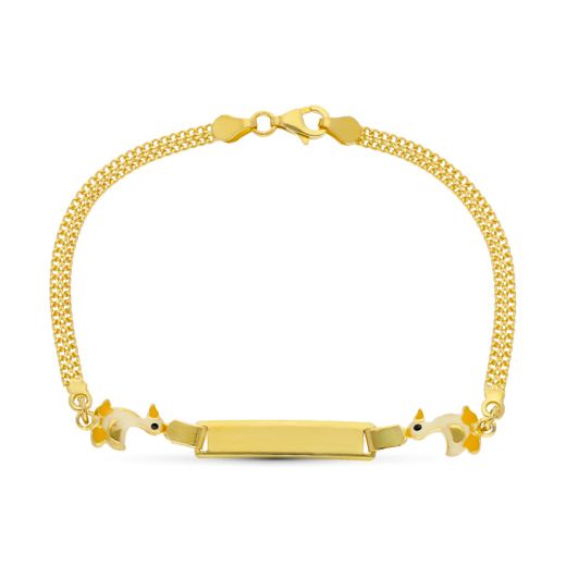 18K Esclava Oro Amarillo Patitos 16Cm