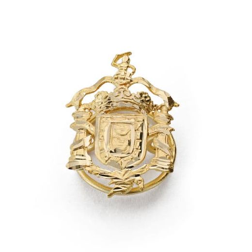 18K Escudo Insignia De Melilla Oro Amarillo ( España ) 20X14 Mm
