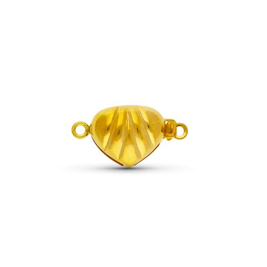 18K Fornitura Cierre Broche De Gargantilla Oro Amarillo Corazon 13X10 Mm