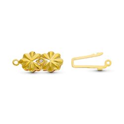 18K Fornitura Cierre Broche De Gargantilla Oro Amarillo Flores 16X8 Mm