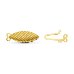 18K Fornitura Cierre Broche De Gargantilla Oro Amarillo Galloneado. 17X7 Mm