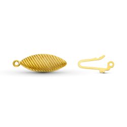 18K Fornitura Cierre Broche De Gargantilla Oro Amarillo Galloneado. 17X7 Mm