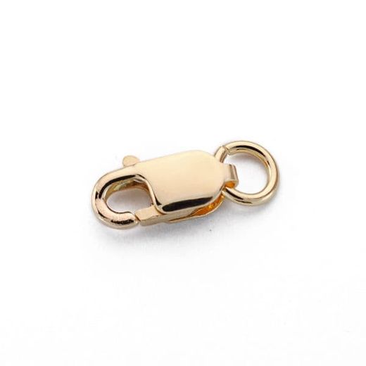 18K Fornitura Cierre Mosqueton Hueco.Oro Amarillo 10X4 Mm