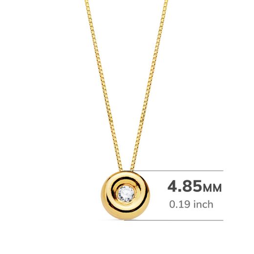18K Gargantilla Oro Amarillo Chaton 4,85 Mm Diamante 0,015 Qts. G-Vs2 Cadena 42Cm