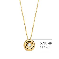 18K Gargantilla Oro Amarillo Chaton 5,5 Mm Diamante 0,020 Qts. G-Vs2. Cadena 42Cm