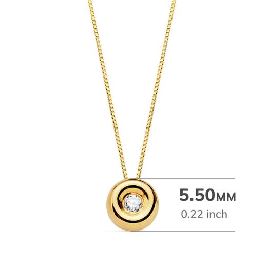 18K Gargantilla Oro Amarillo Chaton 5,5 Mm Diamante 0,020 Qts. G-Vs2. Cadena 42Cm