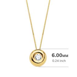 18K Gargantilla Oro Amarillo Chaton 6 Mm Diamante 0,050 Qts. G-Vs2. Cadena 42Cm