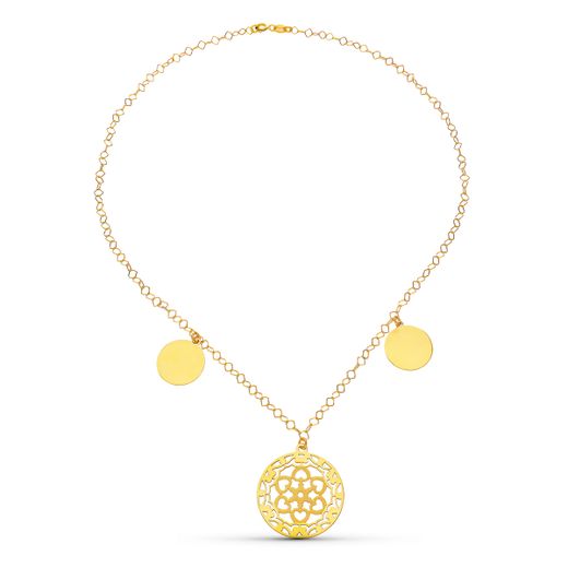 18K Gargantilla Oro Amarillo Circulos Mate Brillo