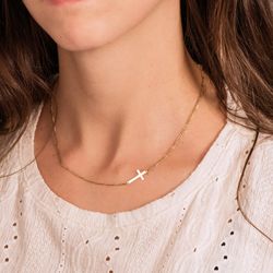 18K Gargantilla Oro Amarillo Con Cruz Y Cadena Cartier Largo: 42Cm