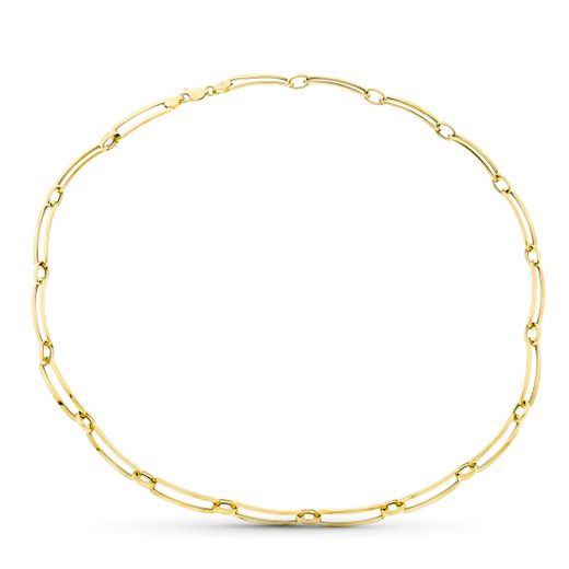 18K Gargantilla Oro Amarillo Eslabon Alargado
